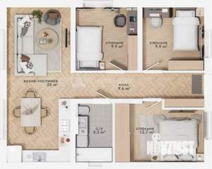 Дом 73м², 1-этажный, участок 9 сот.