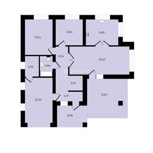 Дом 124м², 1-этажный, участок 5 сот.