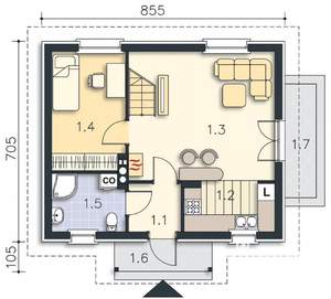 Дом 52м², 2-этажный, участок 7 сот.