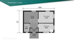 Дом 52м², 2-этажный, участок 7 сот.