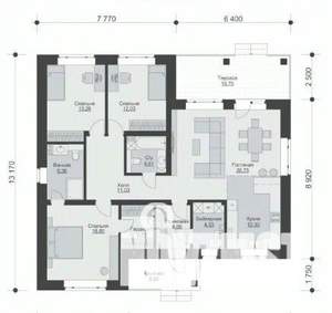 Дом 110м², 1-этажный, участок 7 сот.