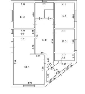 Дом 116м², 1-этажный, участок 8 сот.  