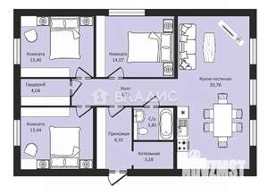 Дом 101м&sup2;, 1-этажный, участок 8 сот.  