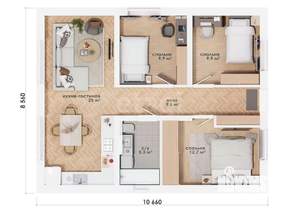 Дом 73м&sup2;, 1-этажный, участок 9 сот.  