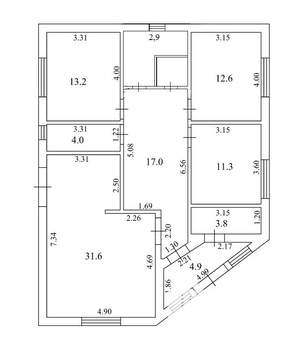 Коттедж 116м&sup2;, 1-этажный, участок 11 сот.  