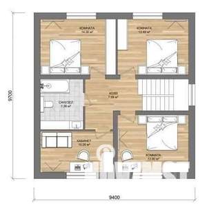 Коттедж 143м², 2-этажный, участок 10 сот.  