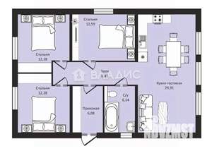 Дом 90м&sup2;, 1-этажный, участок 9 сот.  