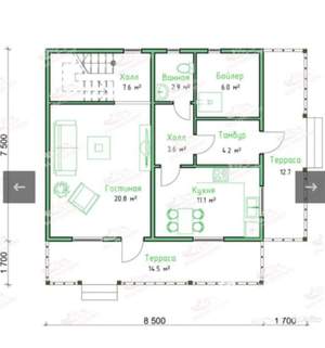 Дом 146м², 2-этажный, участок 9 сот.  