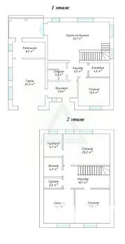 Дом 176м², 2-этажный, участок 8 сот.  