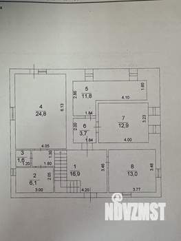 Коттедж 200м&sup2;, 2-этажный, участок 8 сот.  