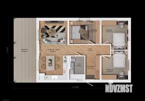 Дом 90м&sup2;, 1-этажный, участок 10 сот.  