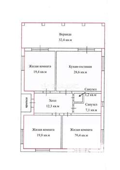 Дом 150м², 1-этажный, участок 10 сот.  
