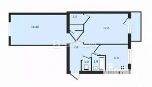 2-к квартира, на длительный срок, 47м2, 4/5 этаж