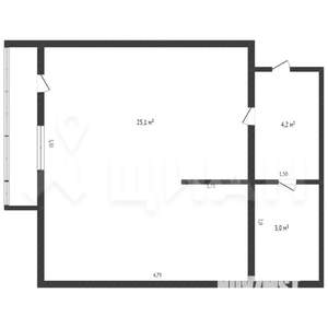 1-к квартира, на длительный срок, 33м2, 1/9 этаж