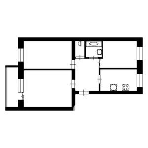 3-к квартира, на длительный срок, 60м2, 4/5 этаж