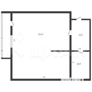 1-к квартира, на длительный срок, 32м2, 9/9 этаж