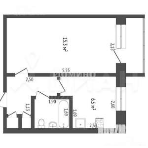 1-к квартира, на длительный срок, 30м2, 2/5 этаж