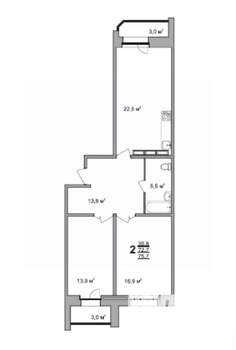 2-к квартира, на длительный срок, 73м2, 11/17 этаж
