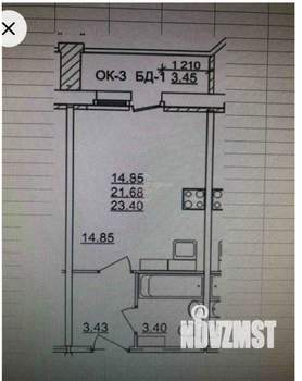 Студия квартира, на длительный срок, 23м2, 10/17 этаж