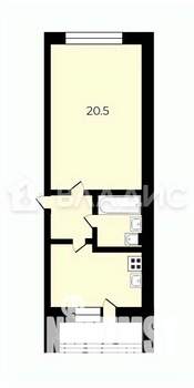 1-к квартира, на длительный срок, 35м2, 2/5 этаж