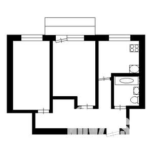 2-к квартира, на длительный срок, 43м2, 4/5 этаж