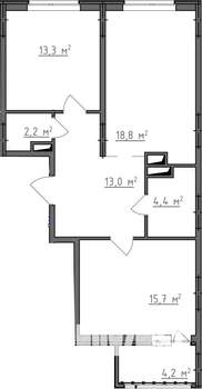 2-к квартира, вторичка, 69м2, 9/9 этаж