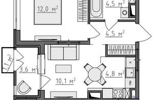 1-к квартира, вторичка, 38м2, 3/9 этаж