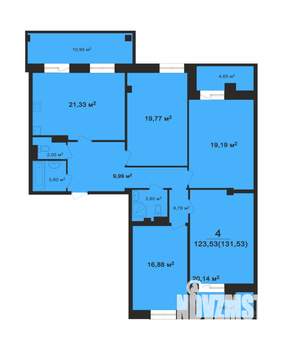 4-к квартира, вторичка, 129м2, 1/15 этаж