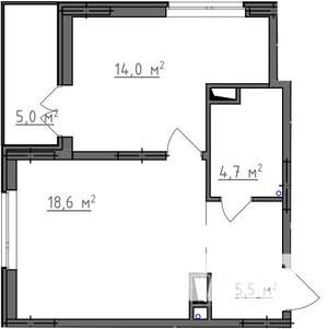 1-к квартира, вторичка, 45м2, 7/9 этаж