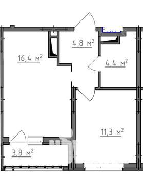 1-к квартира, вторичка, 39м2, 9/9 этаж