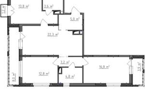 3-к квартира, вторичка, 89м2, 7/9 этаж