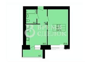 1-к квартира, вторичка, 45м2, 11/14 этаж