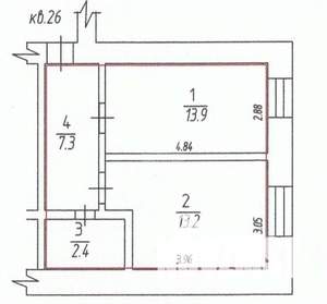 1-к квартира, вторичка, 38м2, 3/9 этаж