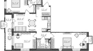 3-к квартира, вторичка, 93м2, 5/9 этаж