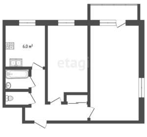 2-к квартира, вторичка, 42м2, 5/5 этаж