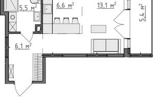 Студия квартира, вторичка, 34м2, 1/9 этаж
