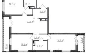 3-к квартира, вторичка, 88м2, 9/9 этаж