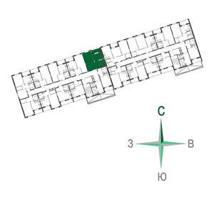 1-к квартира, вторичка, 39м2, 14/17 этаж