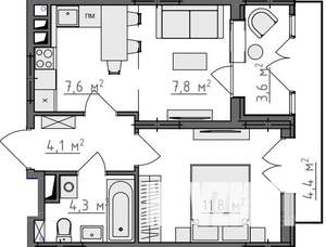 1-к квартира, вторичка, 39м2, 5/9 этаж