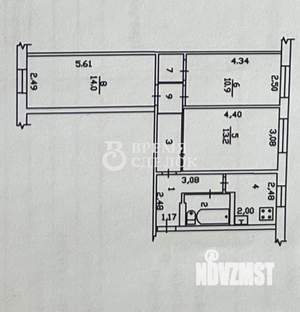3-к квартира, вторичка, 58м2, 1/5 этаж