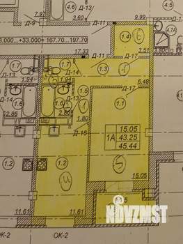 1-к квартира, вторичка, 43м2, 6/11 этаж