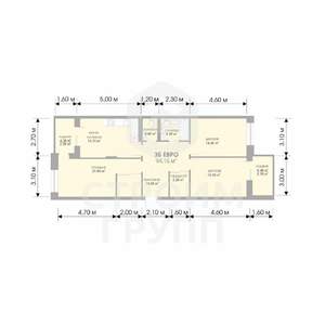 3-к квартира, вторичка, 94м2, 9/17 этаж