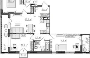 3-к квартира, вторичка, 89м2, 6/9 этаж