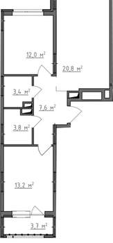 2-к квартира, вторичка, 63м2, 5/9 этаж