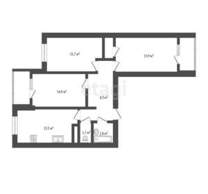 3-к квартира, вторичка, 70м2, 12/17 этаж