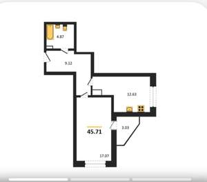 1-к квартира, вторичка, 48м2, 2/17 этаж