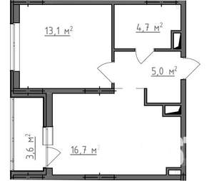 1-к квартира, вторичка, 41м2, 8/9 этаж