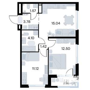 2-к квартира, вторичка, 51м2, 16/17 этаж