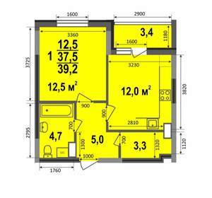 1-к квартира, вторичка, 39м2, 13/17 этаж