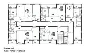 2-к квартира, строящийся дом, 57м2, 8/17 этаж